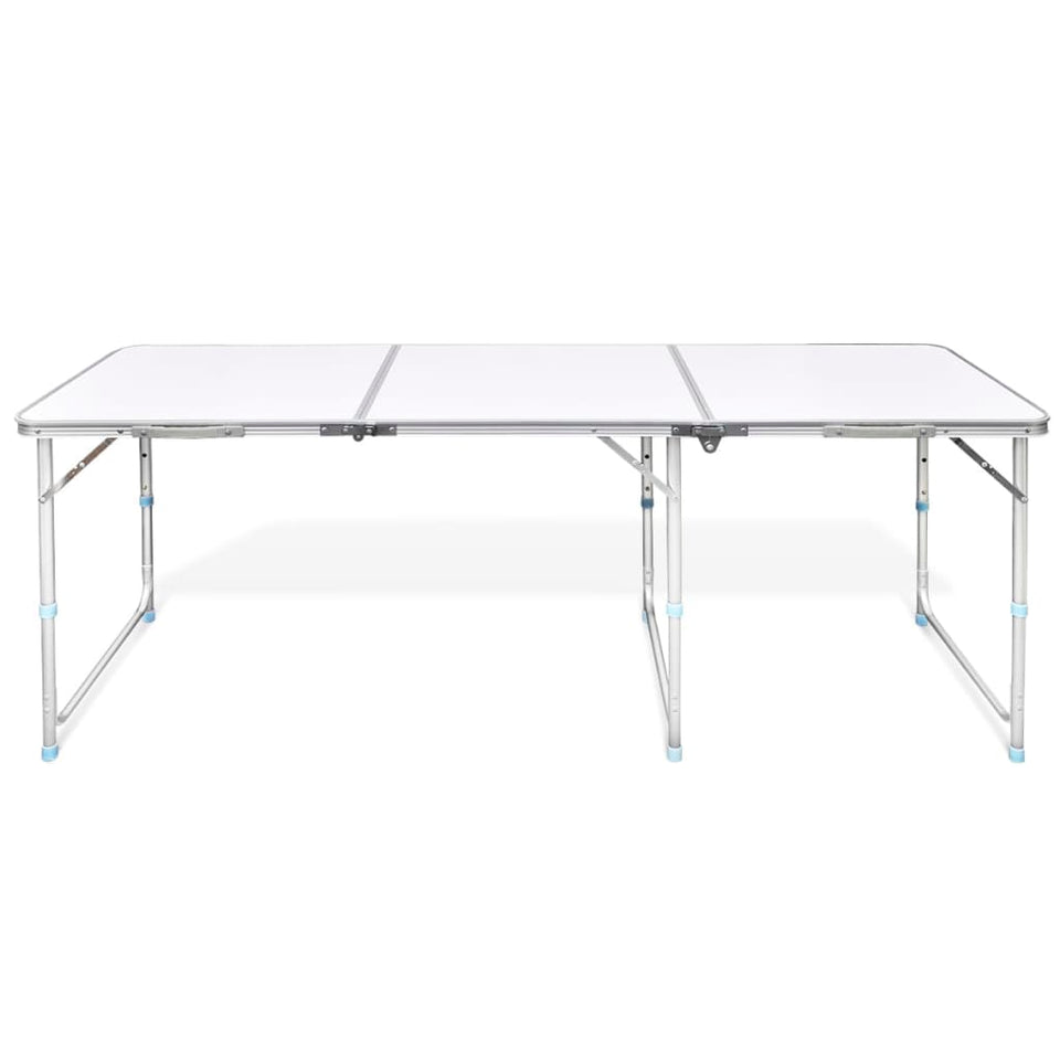 Foldable Camping Table Height Adjustable Aluminium 180 x 60 cm