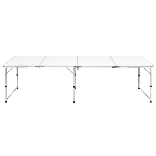 Foldable Camping Table Height Adjustable Aluminium 240 x 60 cm