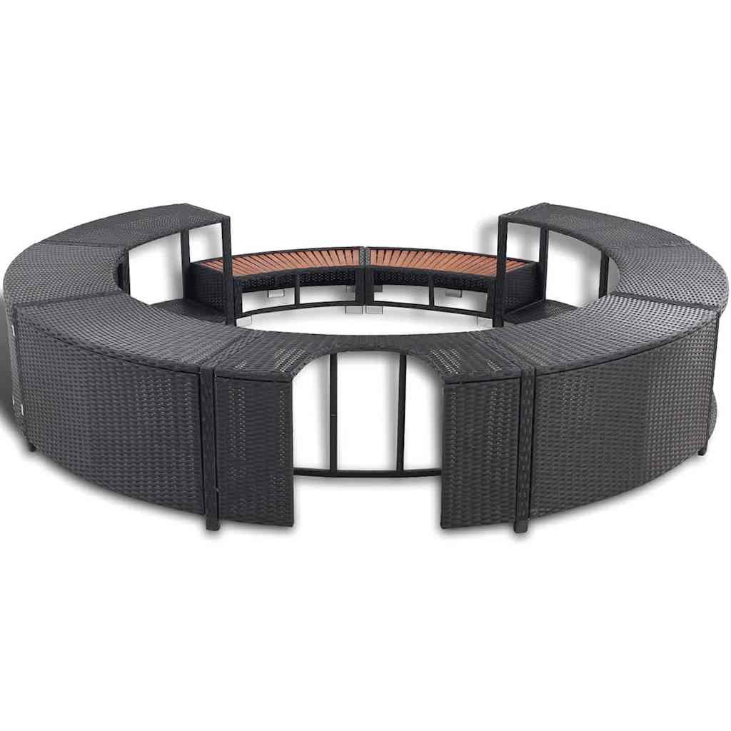 Hot Tub Surround Black Poly Rattan