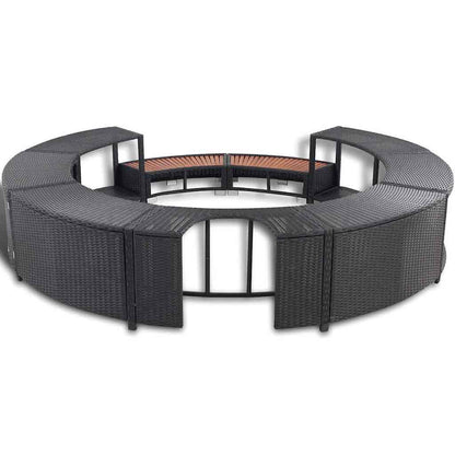 Hot Tub Surround Black Poly Rattan