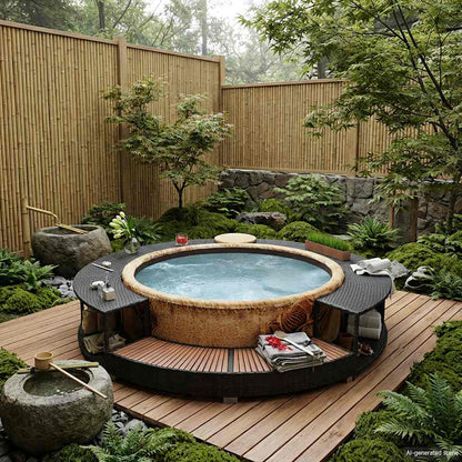 Hot Tub Surround Black Poly Rattan