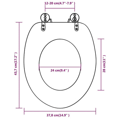 Toilet Seat with MDF Lid Old Wood Design