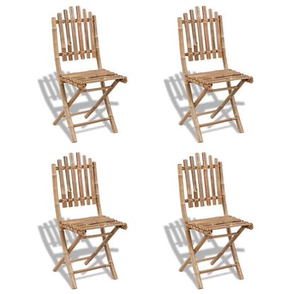 5 Piece Folding Outdoor Dining Set Bamboo