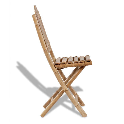 Folding Patio Chairs 2 pcs Bamboo