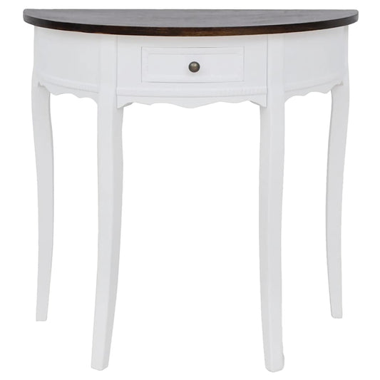 Console Table | White body with brown top | MDF and Pine | Compact