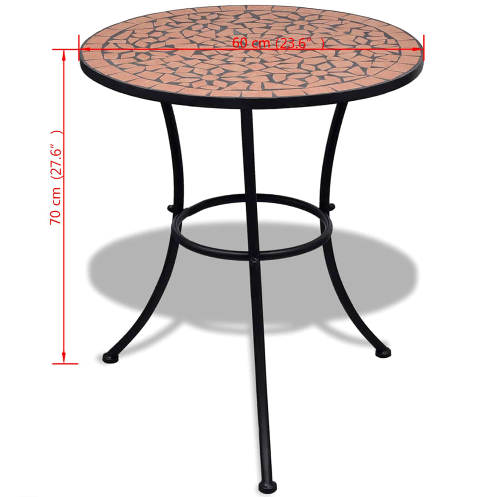 Bistro Table Terracotta 23.6" Mosaic
