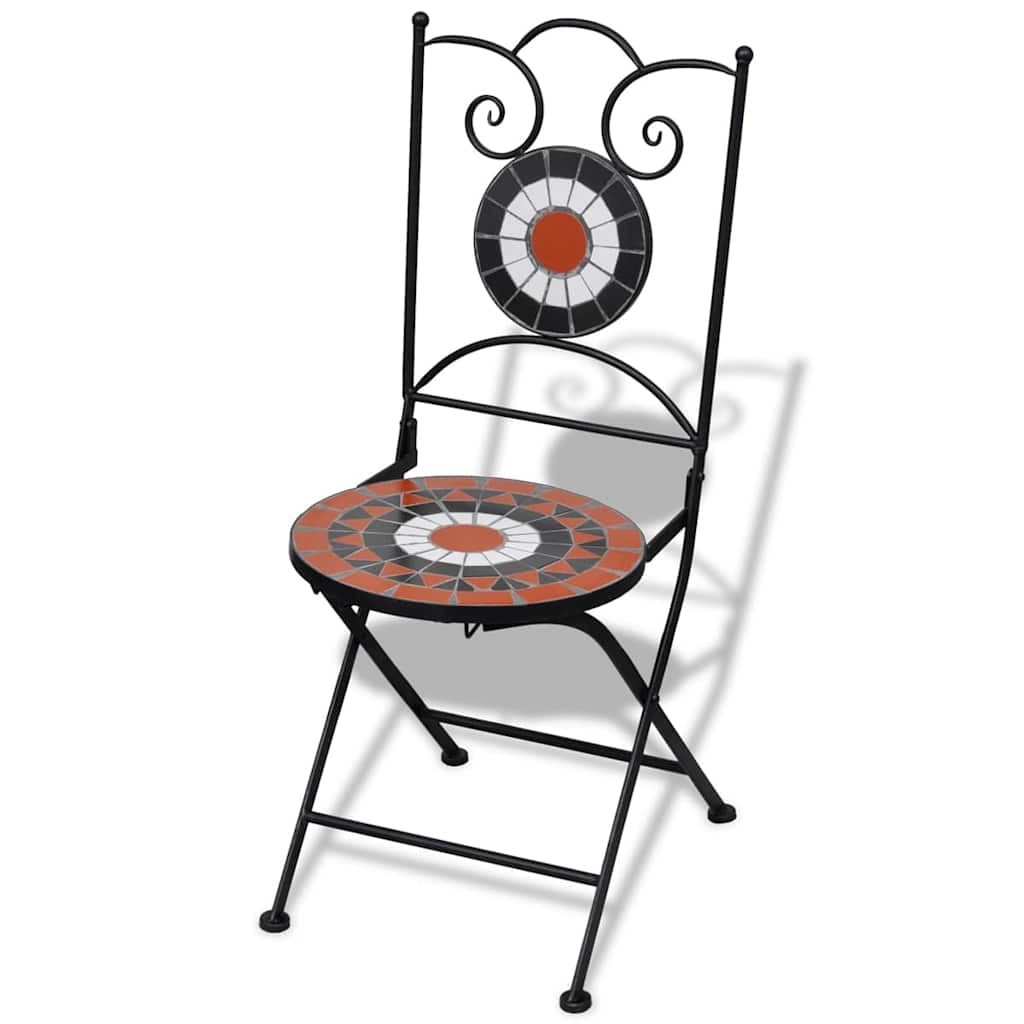 Garden Chair | Set of 2 | Terracotta | Powder-coated iron | Foldable