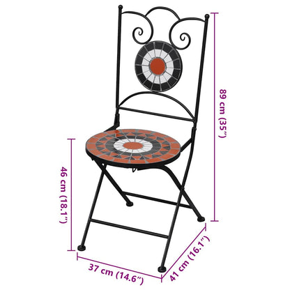 Garden Chair | Set of 2 | Terracotta | Powder-coated iron | Foldable