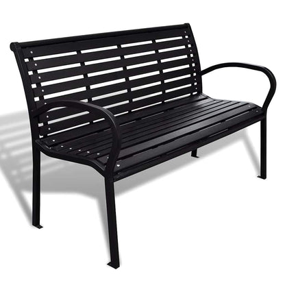Garden Bench | Black | Steel | 125 cm | Heavy Duty