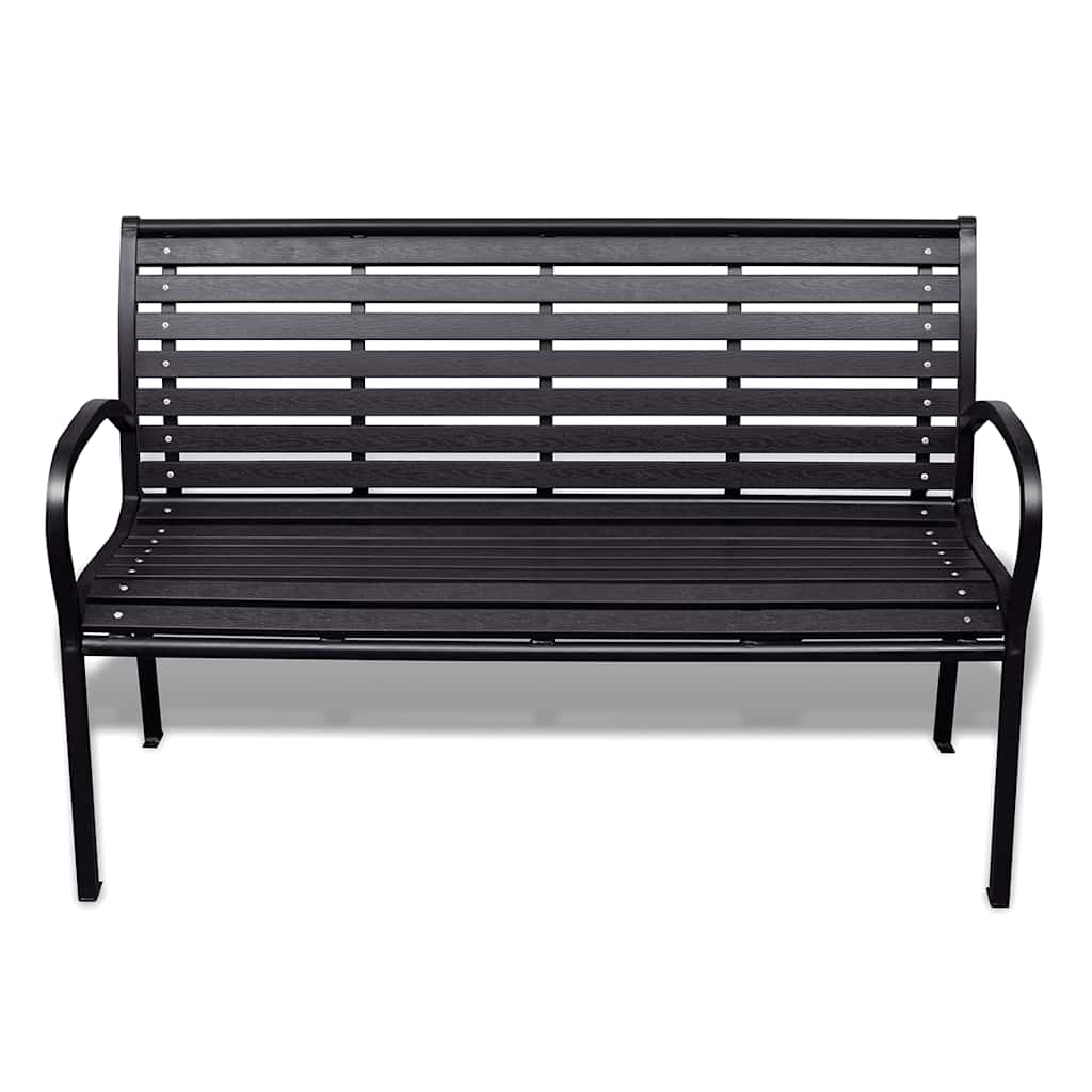 Garden Bench | Black | Steel | 125 cm | Heavy Duty