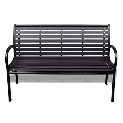 Garden Bench | Black | Steel | 125 cm | Heavy Duty