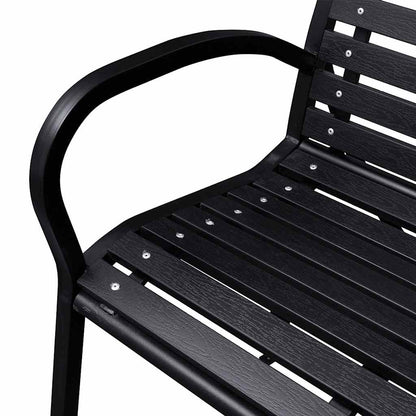 Garden Bench | Black | Steel | 125 cm | Heavy Duty