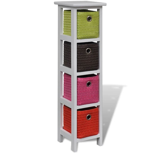 Storage Rack | White with multicoloured baskets