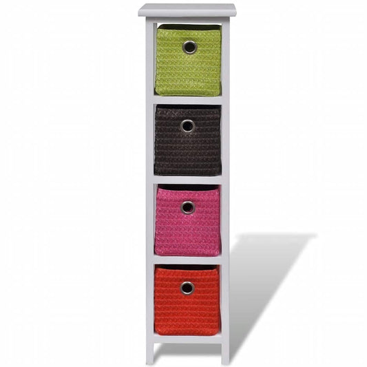 Storage Rack | White with multicoloured baskets