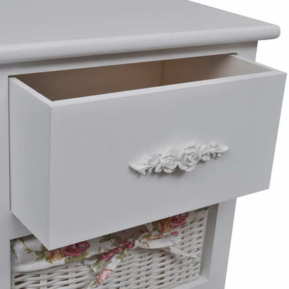 Storage Rack | White | Solid Paulownia Wood and MDF | Compact | Cabinet