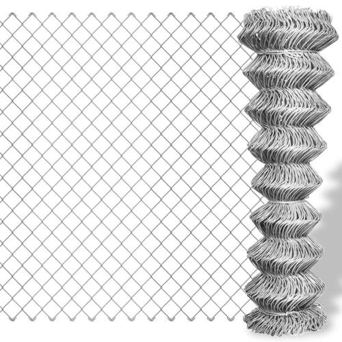 Chain Link Fence Galvanised Steel 25x0.8 m Silver