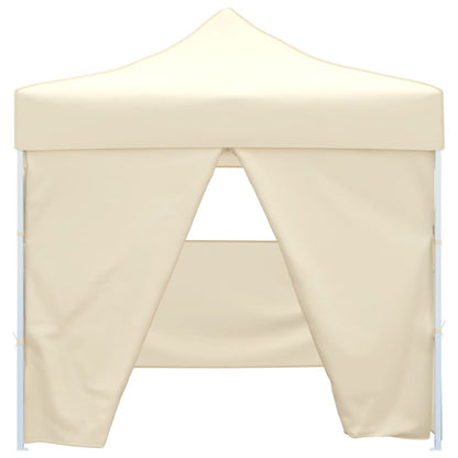 Foldable Tent 3x3 m with 4 Walls Cream