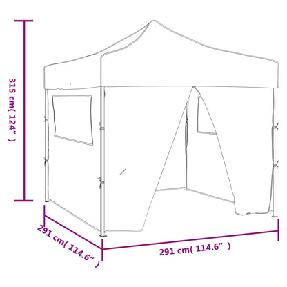 Foldable Tent 3x3 m with 4 Walls Cream