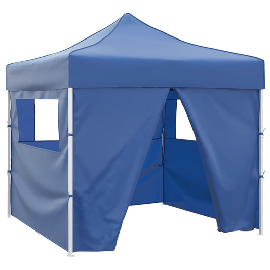 Foldable Tent 3x3 m with 4 Walls Blue