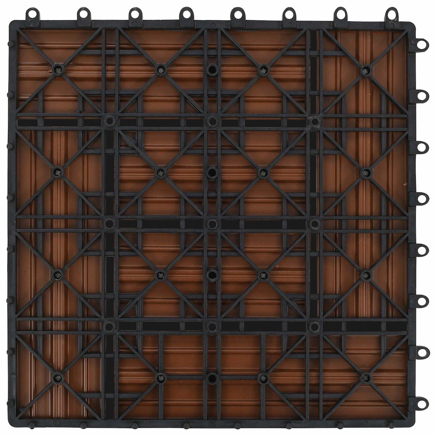 Decking Tile 11 pcs Brown 30 x 30 cm WPC