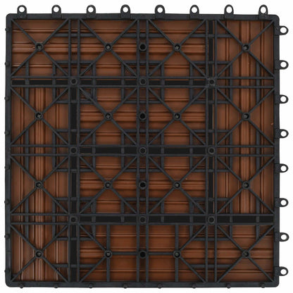 Decking Tile 11 pcs Brown 30 x 30 cm WPC