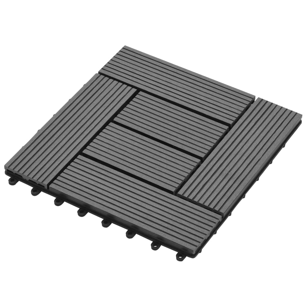 Grey 11 pcs 30 x 30 cm Decking Tiles WPC 1 sqm