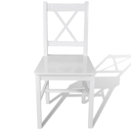 Dining Chair | Set of 6 | White | Solid pine wood | Standard | Comfy