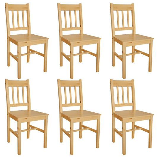 Dining Chair | Set of 6 | Natural | Solid pine wood | Standard