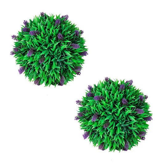 Artificial Plant | Set of 2 | Green & Purple | Polyethylene | Medium