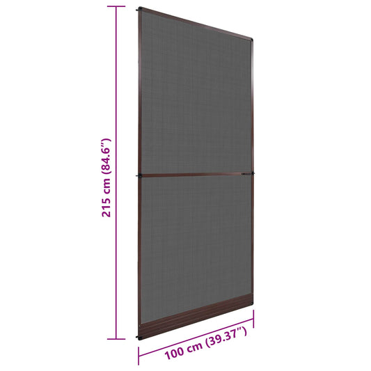 Hinged Insect Screen Manual Brown and Black 100 x 215 cm