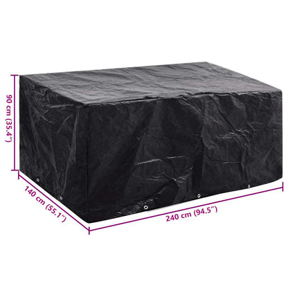 Garden Furniture Cover 6 Person Poly Rattan Set 10 Eyelets 240x140cm