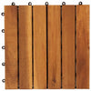 10 pcs Acacia Decking Tiles 30 x 30 cm Vertical Pattern