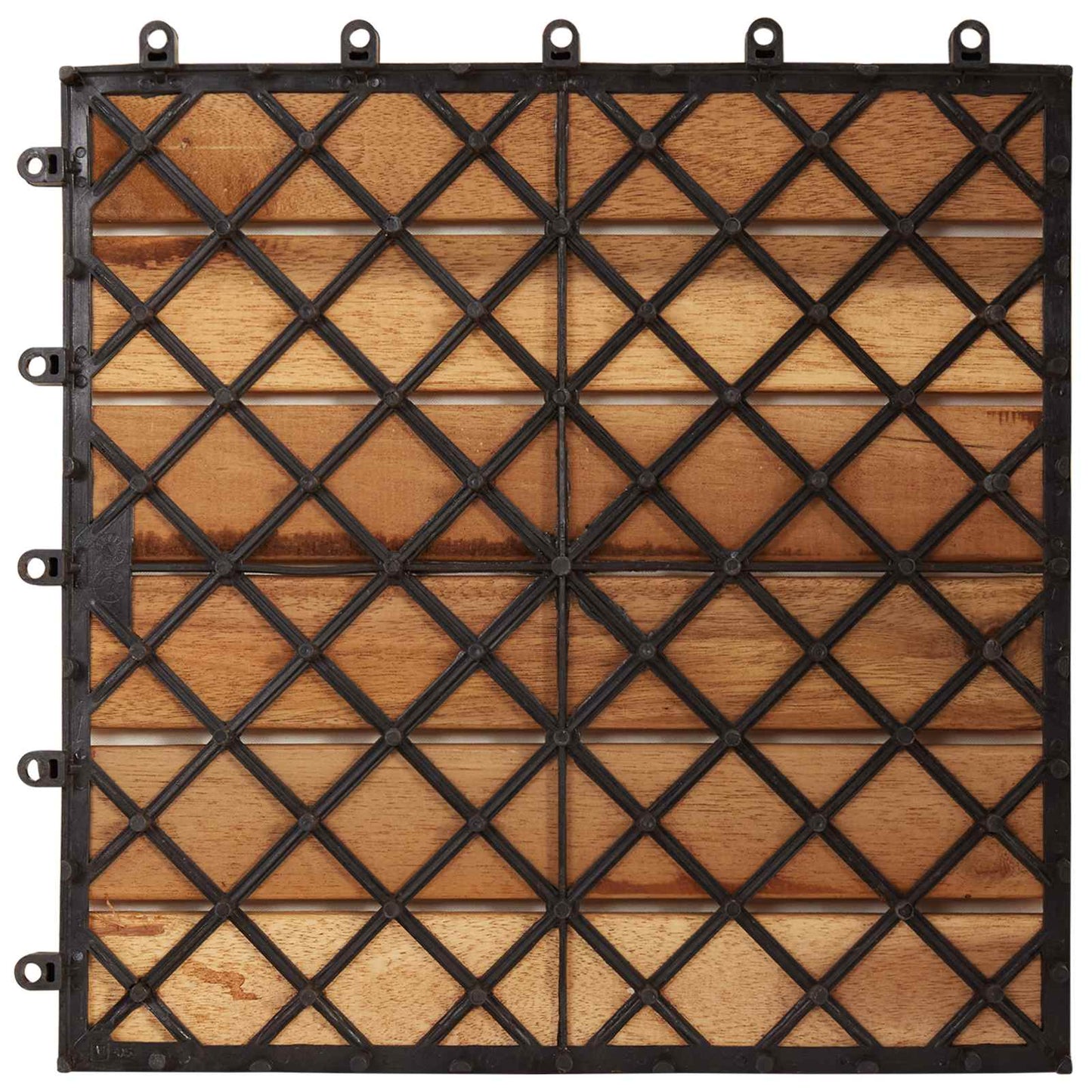 Decking Tile 10 pcs Brown 11.81 x 11.81 in Acacia Hardwood