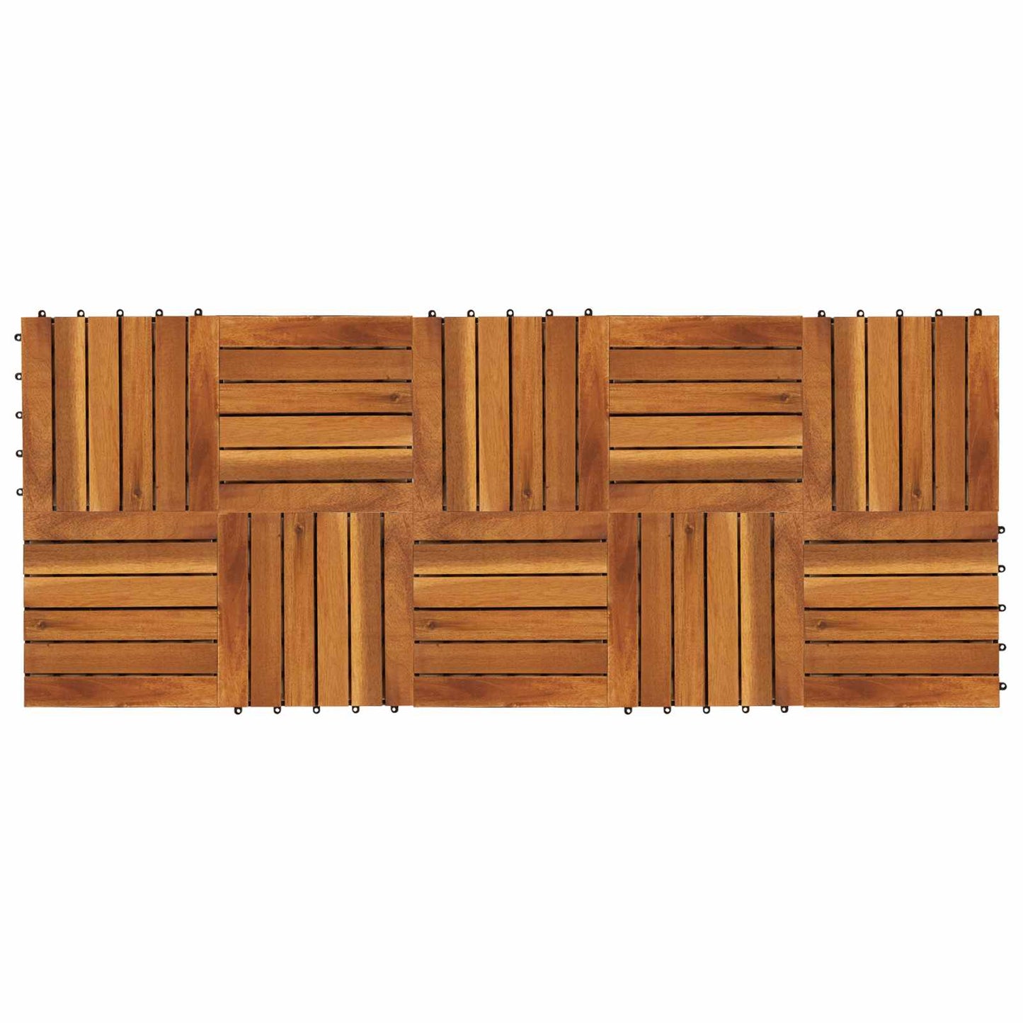 Decking Tile 10 pcs Brown 11.81 x 11.81 in Acacia Hardwood