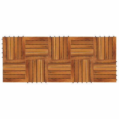 Decking Tile 10 pcs Brown 11.81 x 11.81 in Acacia Hardwood