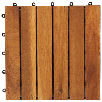 Decking Tile 10 pcs Brown 11.81 x 11.81 in Acacia Hardwood