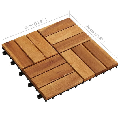 10 pcs Acacia Decking Tiles 30 x 30 cm