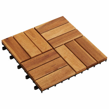 Decking Tile 10 pcs Brown 11.81 x 11.81 in Acacia Hardwood