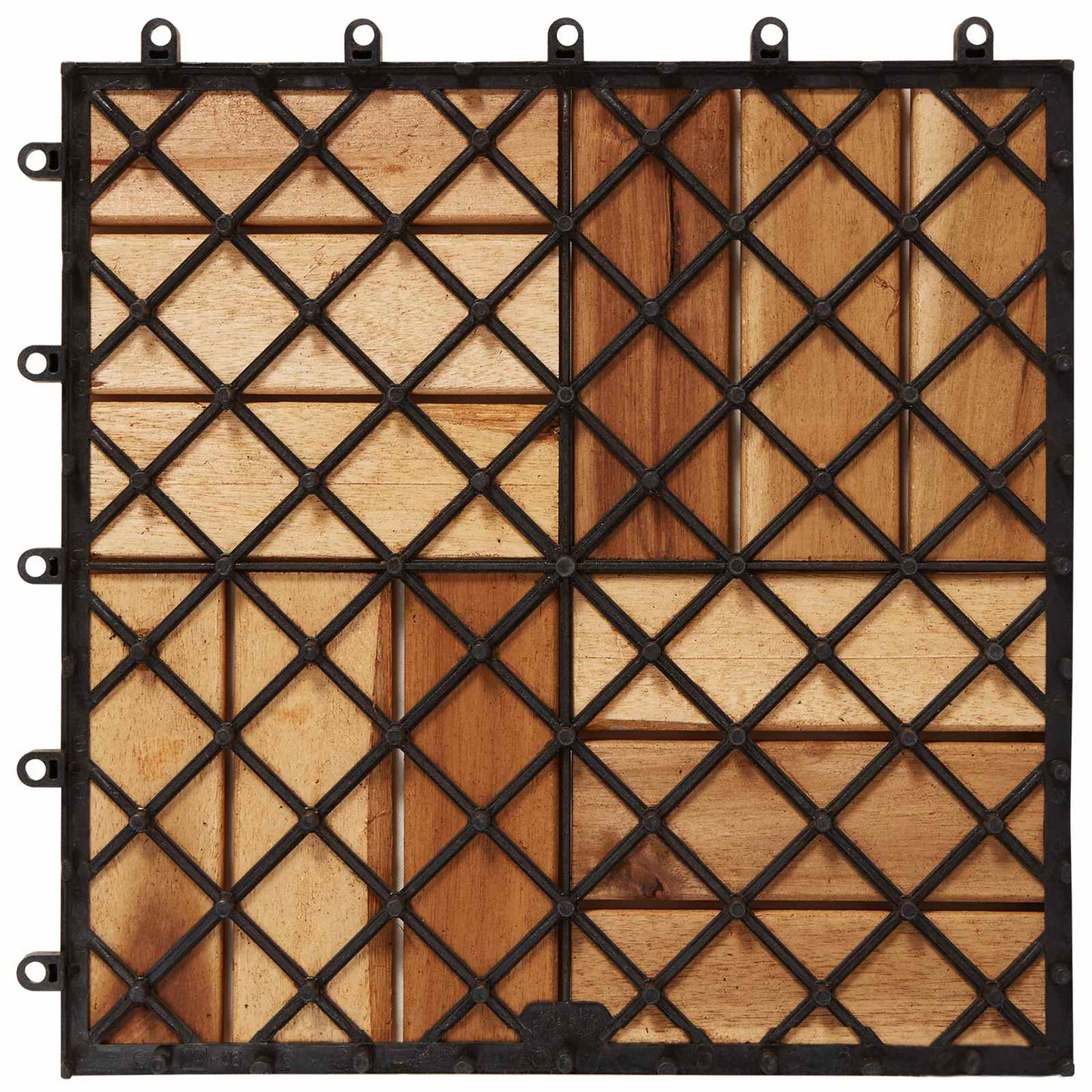 Decking Tile 10 pcs Brown 11.81 x 11.81 in Acacia Hardwood
