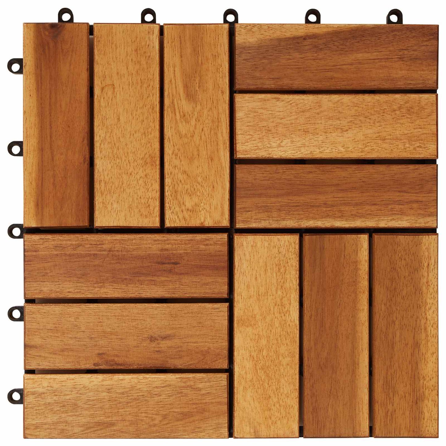 Decking Tile 10 pcs Brown 11.81 x 11.81 in Acacia Hardwood