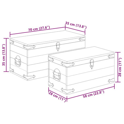 vidaXL Storage Box Rough Mango Wood Multiple Sizes Included Sturdy