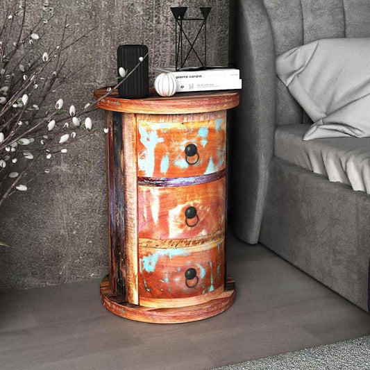 Storage Cabinet | Multicoloured | Reclaimed solid wood, Iron | Small