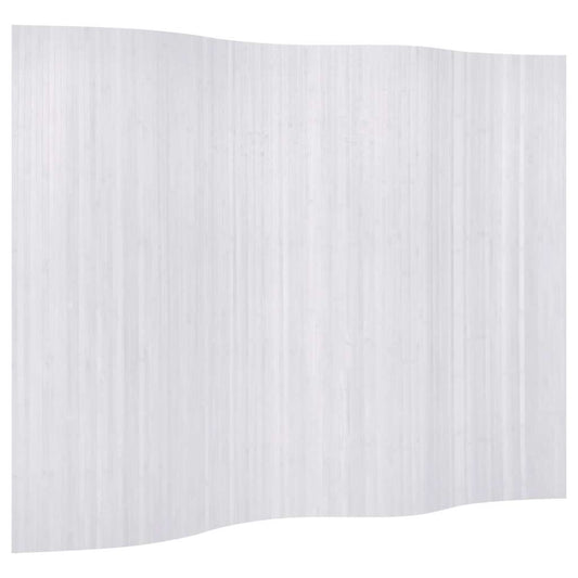 Room Divider Bamboo White Width 98.4" Height 65.0"
