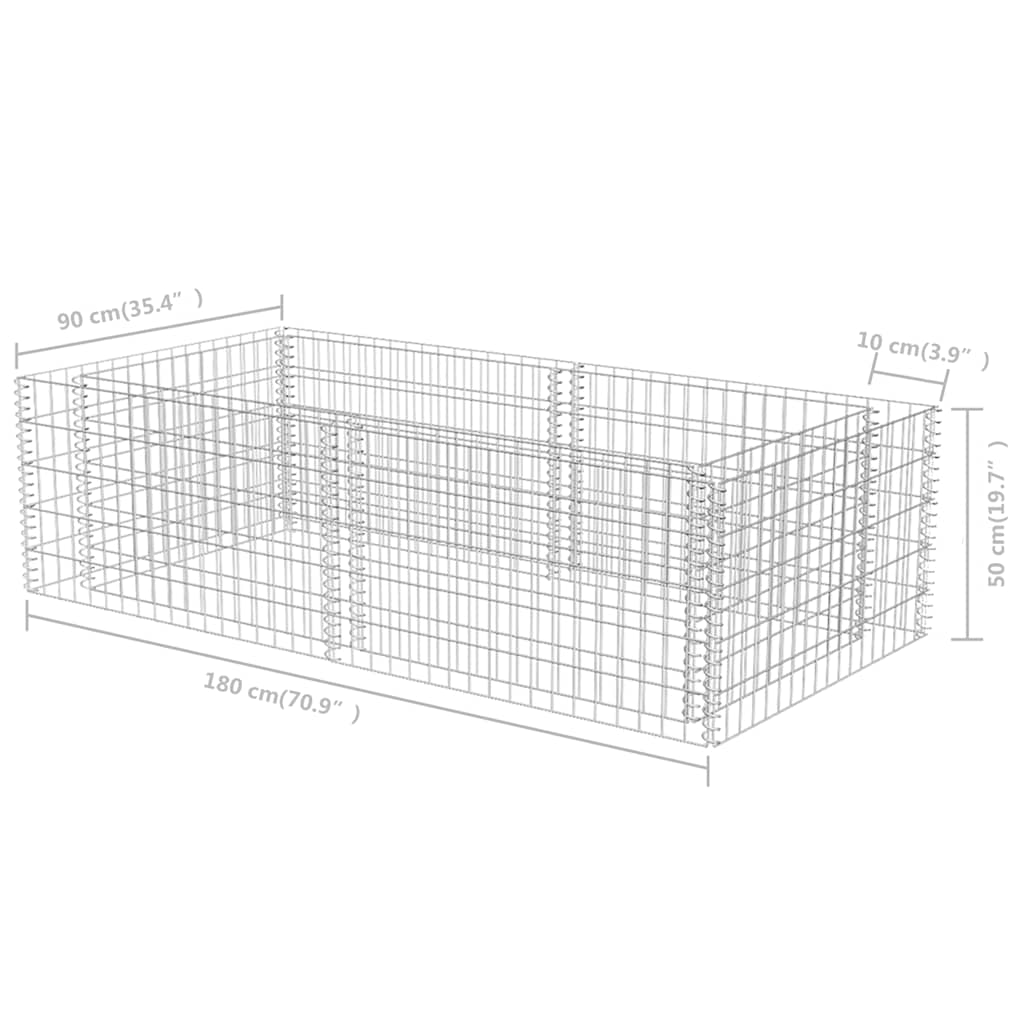 Gabion Planter Galvanized Steel 70.9"x35.4"x19.7"
