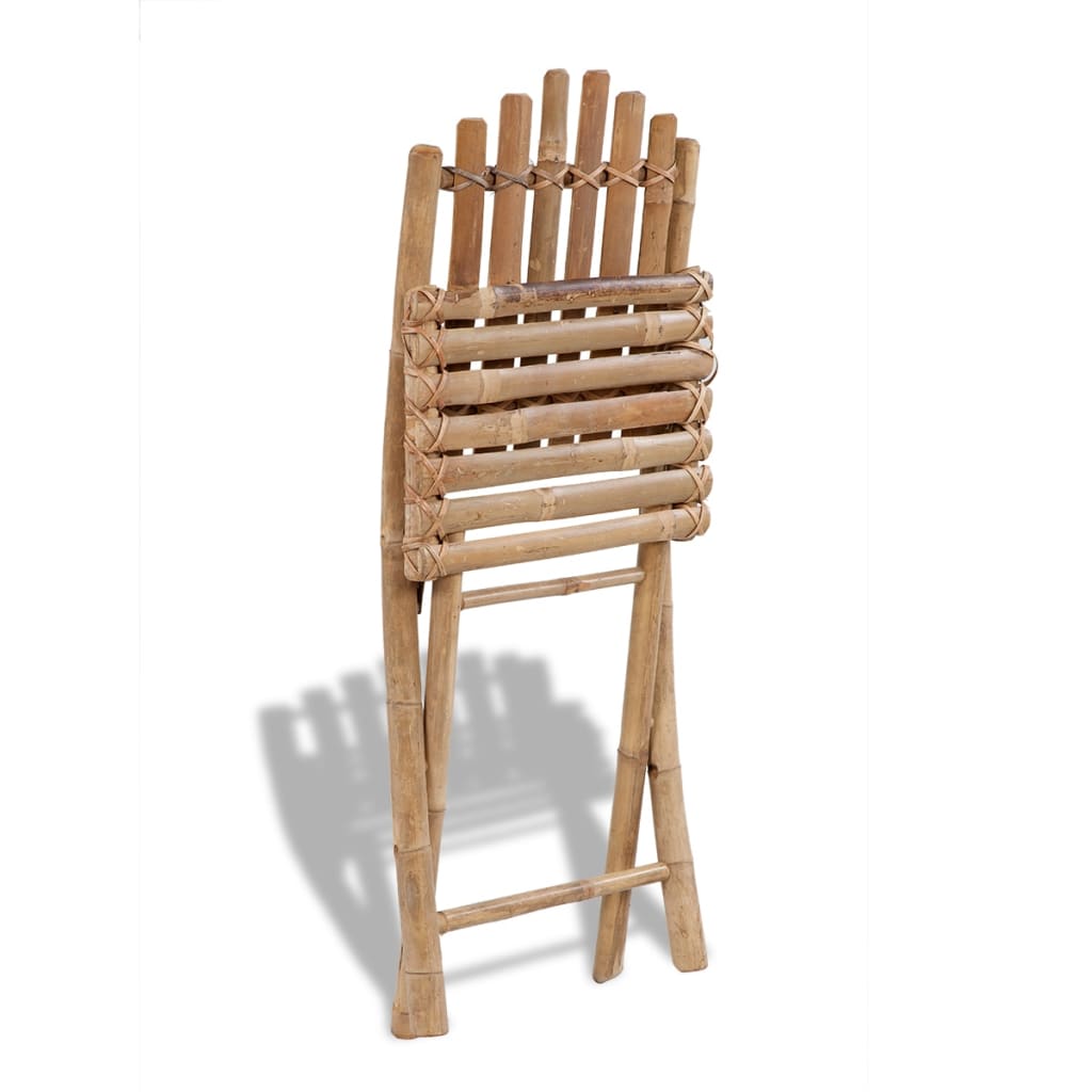 Foldable Patio Chairs Bamboo 4 pcs