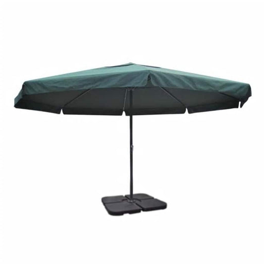 Aluminium Garden Parasol with Portable Base Green