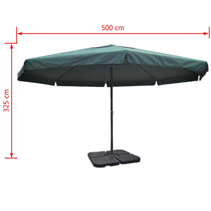 Garden Parasol | Green | Aluminium, Steel, Plastic, Polyester | Large