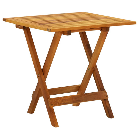 Side Table | Brown | Solid Acacia Wood | Small | Foldable | Bistro Table