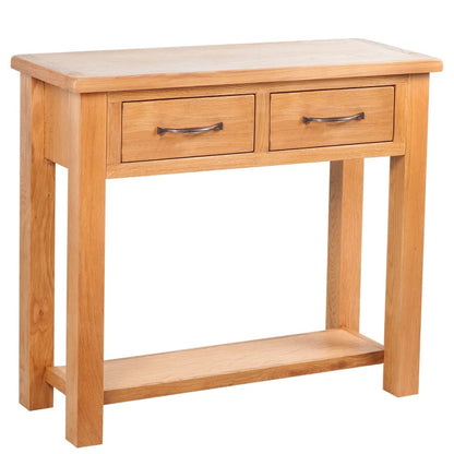 Console Table | Brown | Solid Oak Wood | Compact | Storage
