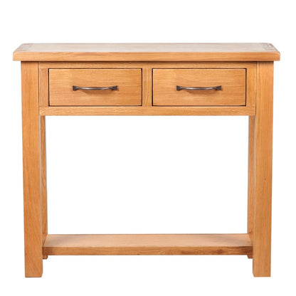Console Table | Brown | Solid Oak Wood | Compact | Storage